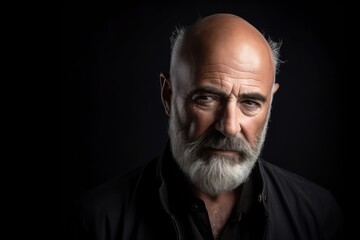 Fototapeta premium 65-year-old male's studio portrait, capturing his true essence as a senior man. Photo generative AI