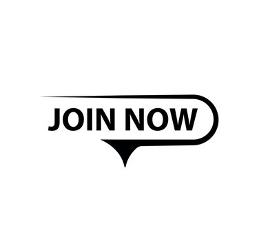 join now sign on white background	