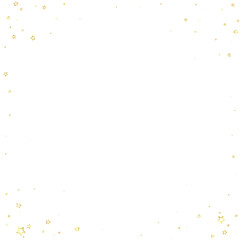 Twinkle stars scattered around randomly, flying, falling down, floating.  Christmas celebration concept. Festive stars vector illustration on white background.