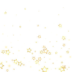 Christmas spirit. Scattered falling stars. Festive christmas confetty overlay template. Festive stars vector illustration on white background.