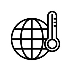 Global Warming outline vector icon isolated on white background. Global Warming line icon for web, mobile and ui design