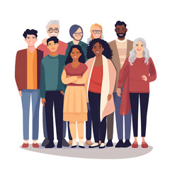 group of people, generative ai illustration. vector
