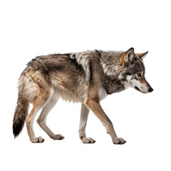 Fototapeta premium wolf looking isolated on white
