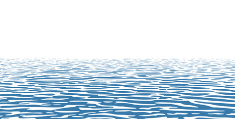 One-color blue water background with light ripples - obrazy, fototapety, plakaty