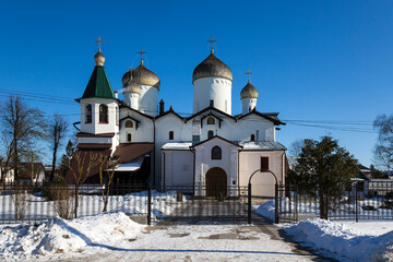 View of medieval church in Novgorod the Great