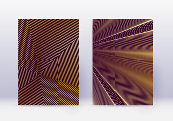 Cover design template set. Abstract lines modern b