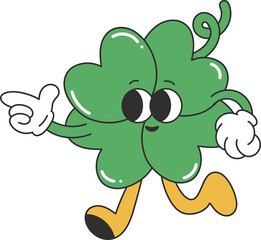 Groovy ginkgo leaf character illustration