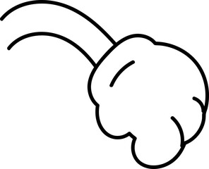 Comic hand with glove illustration