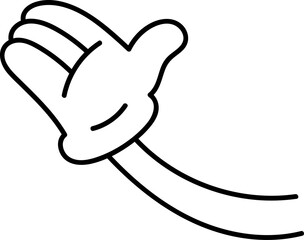 Comic hand with glove illustration