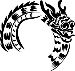 chinese dragon hand drawn zodiac year 2024 illustration