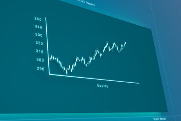 Naklejka premium Rising candle stick chart. stock market and exchange, profit, making money, return on investment.