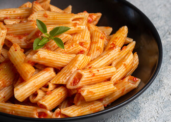 Penne pasta with tomato sauce