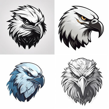 Eagle painting style logo art sticker image. Generative AI