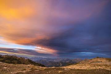 sunset over the mountains