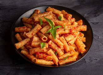Penne pasta with tomato sauce