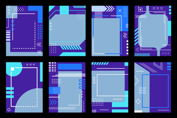 Abstract modern technology futuristic design with blue color. High tech designs for cover, brochure, cards, poster, flyer and other designs