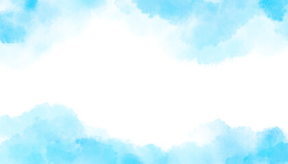 Blue sky and clouds watercolor hand painted abstract, vector illustration © Kham