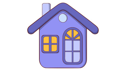 cartoon home illustration ,home icon, real estate house, home isolated, simple house