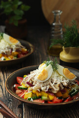 A traditional Bulgarien salad dish - Ovcharska salad	