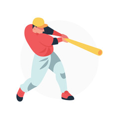 Baseball Sports Player Swinging Bat Vector Illustration