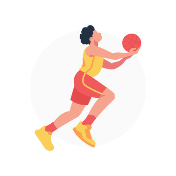 Dynamic Basketball Sports Player Vector Illustration