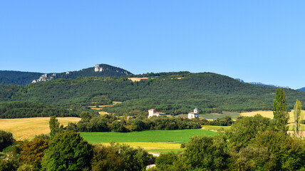 Landscape with the Torre de los Varona and the church of La Asunción. Villanañe. Vladegovia.