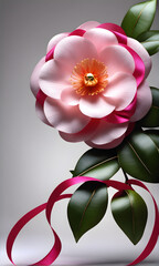 Camellia Ribbon Crafts Elegance Inspired by Beautiful Flowers.(Generative AI)