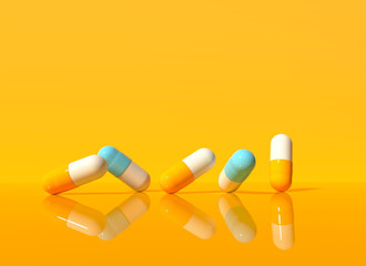 Pharmaceutical medicine capsules - Healthcare theme - 3D render
