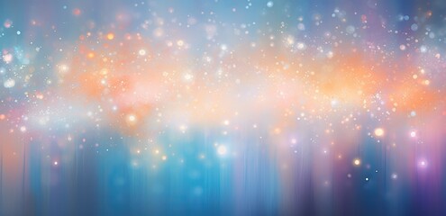 light blue bokeh background with lights and stars in the form of a shaped canvas light white and light beige Pale pink and light indigo add light, Christmas. - obrazy, fototapety, plakaty