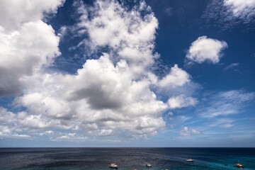 The scenic Caribbean sky over the ocean