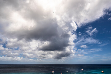 The scenic Caribbean sky over the ocean