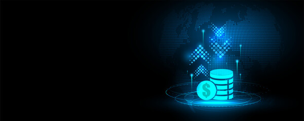 Abstract background image of investment money exchange technology concept