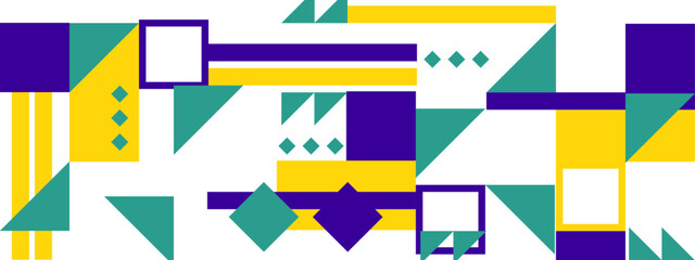 Obraz premium vector flat mosaic background with geometric shapes