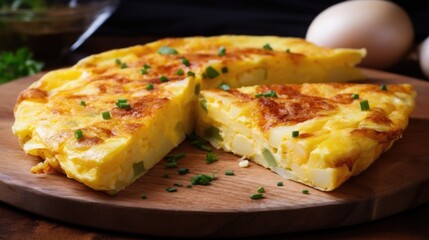 Spanish omelet made with potatoes