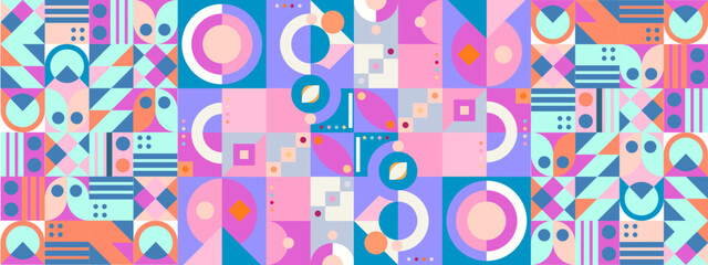 vector flat mosaic horizontal business card template