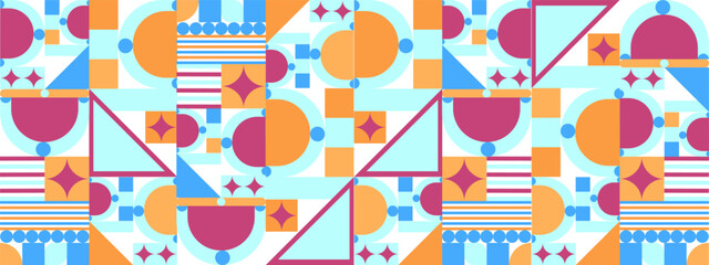 vector flat mosaic horizontal business card template