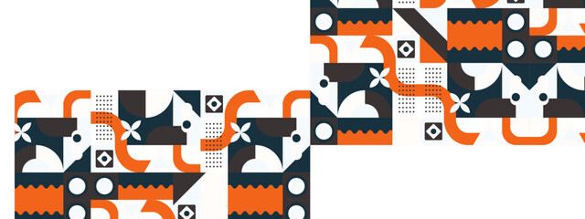 Abstract mosaic flat geometric banner