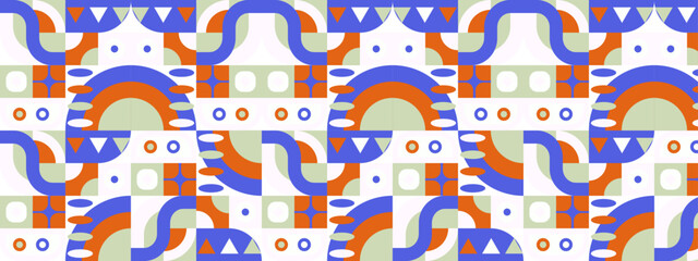 Abstract mosaic flat geometric banner