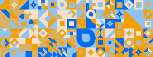 Colorful modern geometric banner with shapes