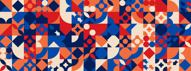 Colorful modern geometric banner with shapes