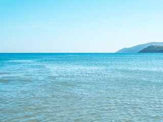 Obraz premium Beach in Galicia, Spain. The Atlantic beaches of this area of northern Spain in summer are of great beauty.