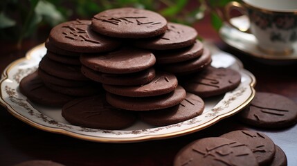 chocolate biscuits - obrazy, fototapety, plakaty