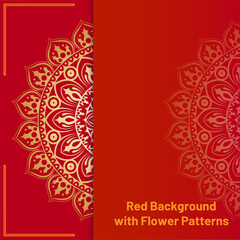 red background with flower