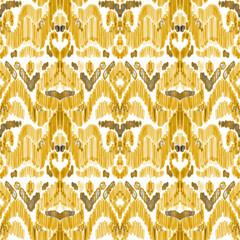 Colorful ikat pattern in vintage style. Elegant ethnic background. Hand drawn oriental art. Seamless geometric vintage texture.	