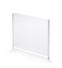 blank acrylic block isolated on white background - obrazy, fototapety, plakaty