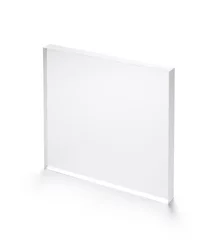 Fotobehang blank acrylic block isolated on white background © koosen