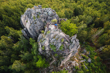Spectacular morning in Rudawy Janowickie mountains during the summer. In the picture you can see...