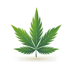 Green leaf of marijuana on a black background. Medical cannabis sign Icon
