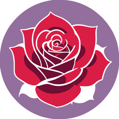simple vector rose logo flower