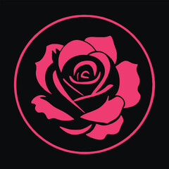 simple vector rose logo flower